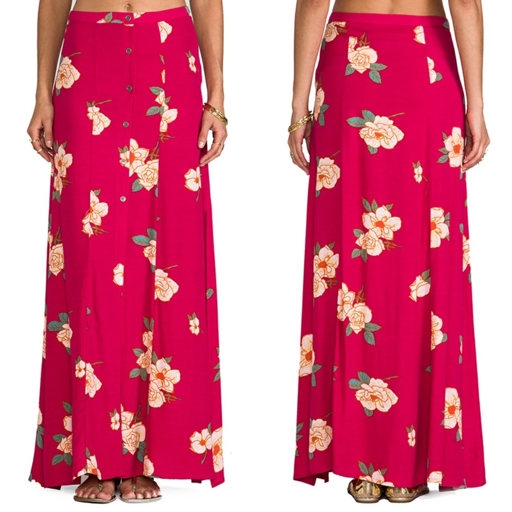 MINKPINK || flower effect maxi skirt